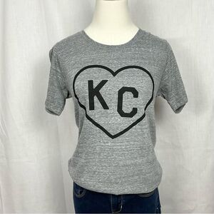 Charlie Hustle Gray KC Tee Shirt Heart Logo Ladies Slim Fit T-Shirt New Sz XS